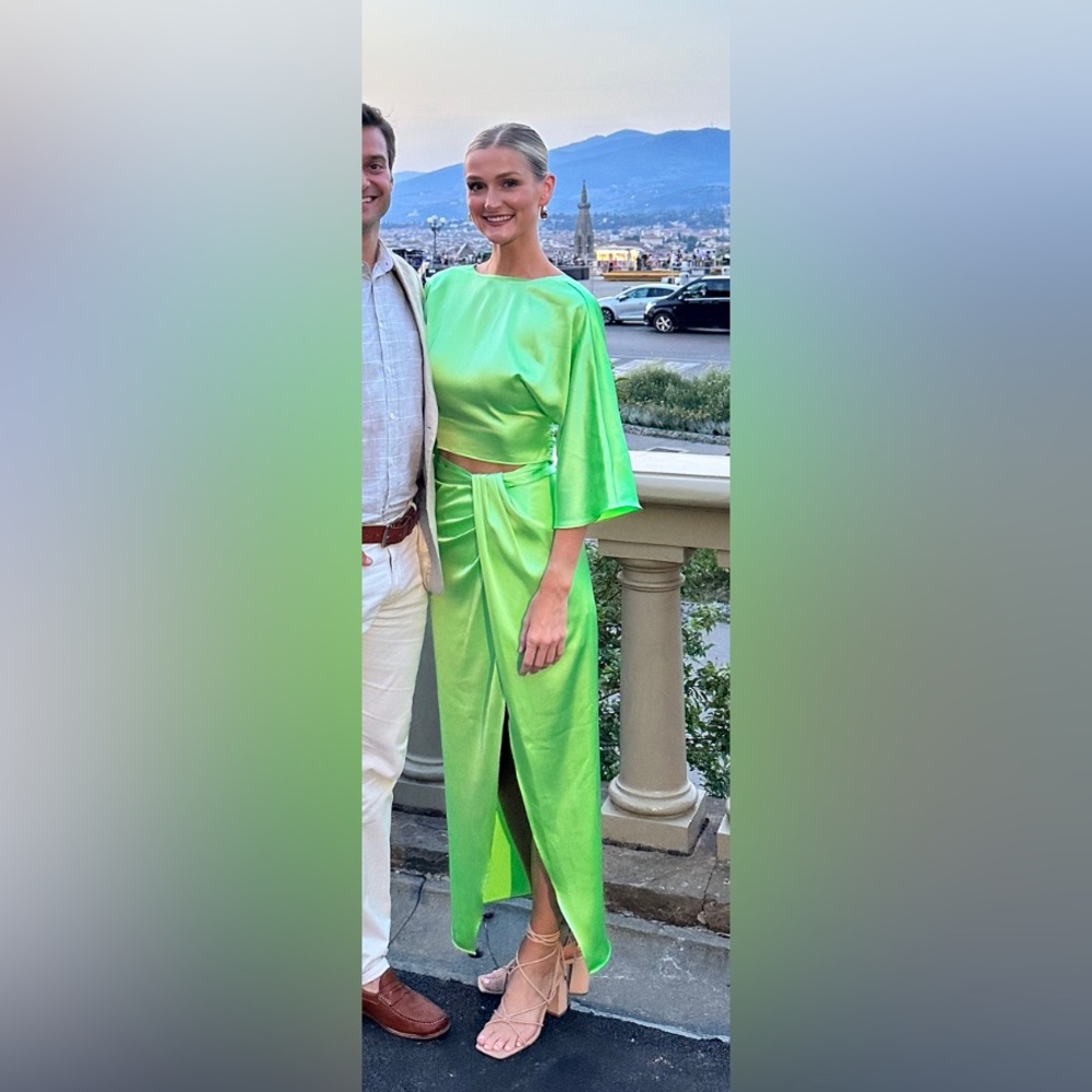 Zara Satin Effect Top and Midi Skirt Set - worn once!